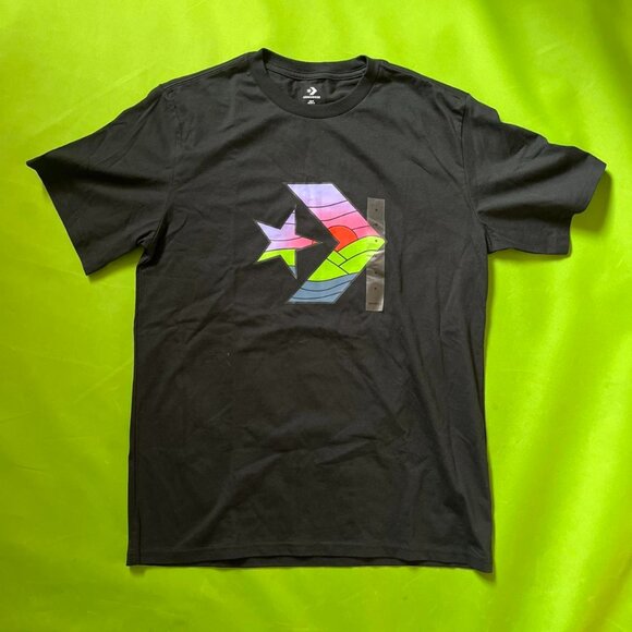 Converse Other - Large Converse Sun T-Shirt Men’s L‎ Black Multicolor Logo Graphic Tee NWT